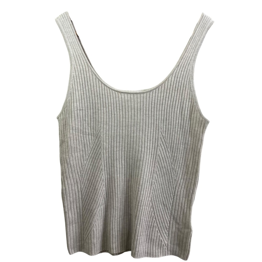 Splendid Collection XL Ivory Ribbed Knit Tank Top Cashmere Blend Minimalist
